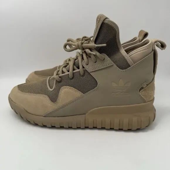 Adidas Tubular X Hemp Primeknit Size 8.5 Men’s Sneakers Shoes S74923 Beige Yeezy - Picture 4 of 9